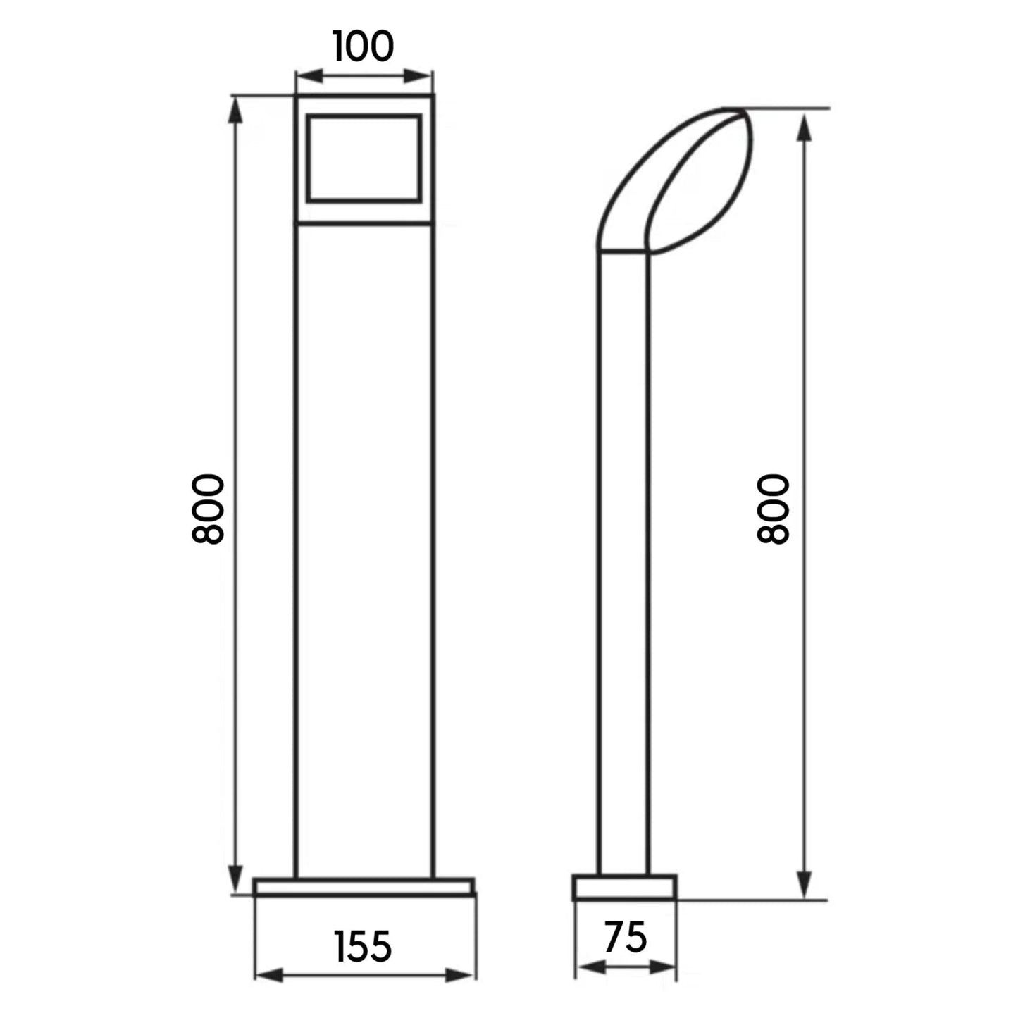 Aqua Bollard 80cm bahçe yürüyüş yolu aydınlatması