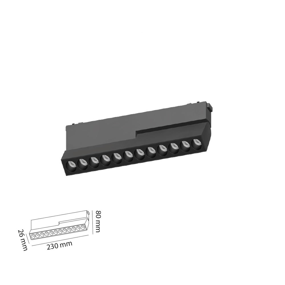 12W Mercekli Hareketli Slim Magnet Aydınlatma