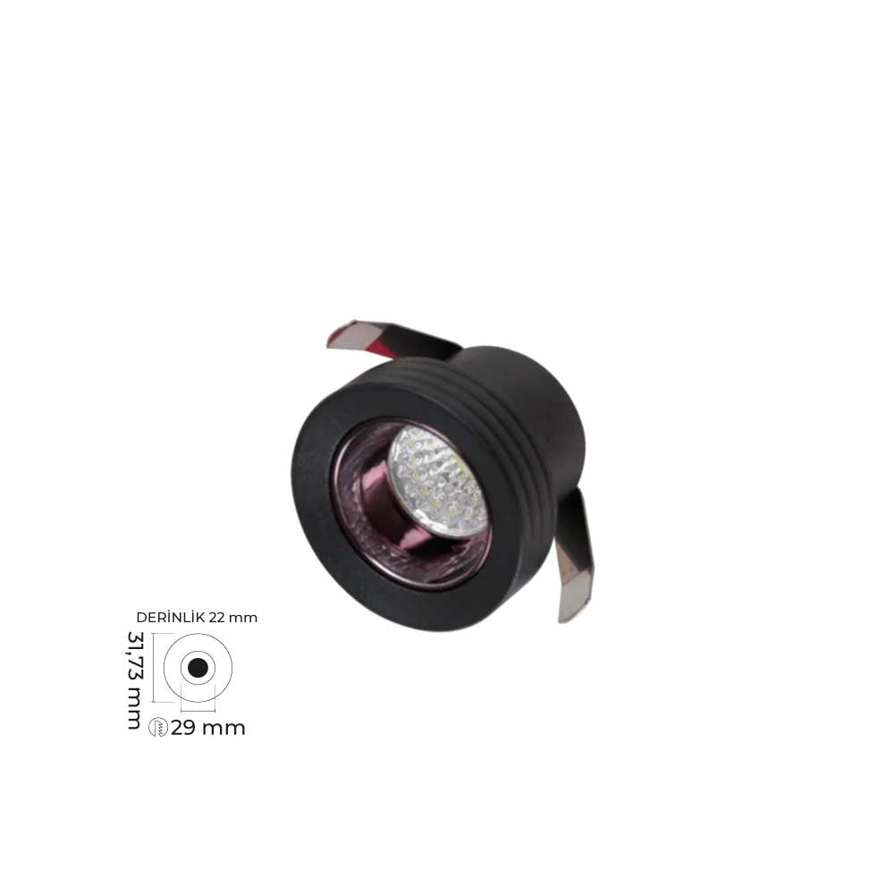 Siyah Minik Led Spot TEN7005