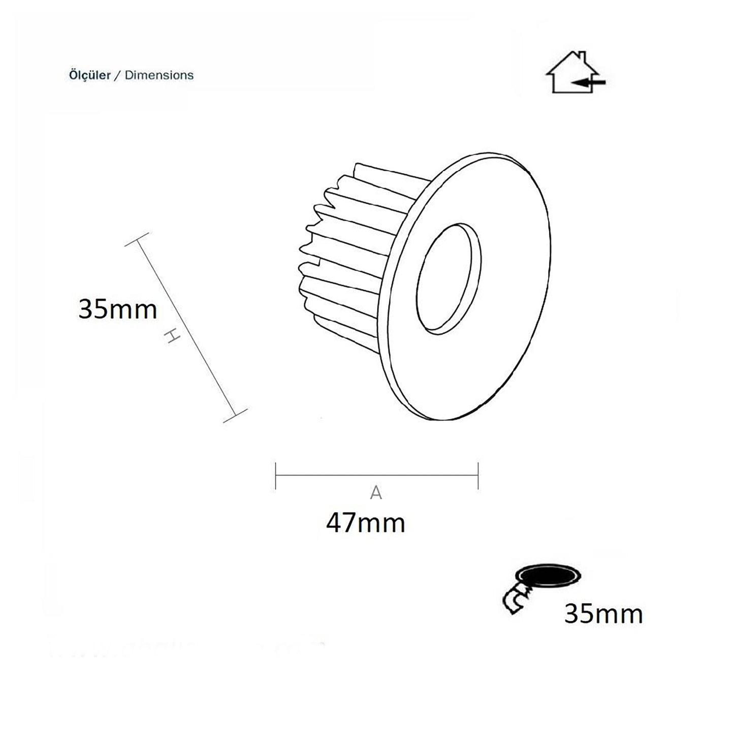 Sıva Altı Spot 47 mm | TenkaLed
