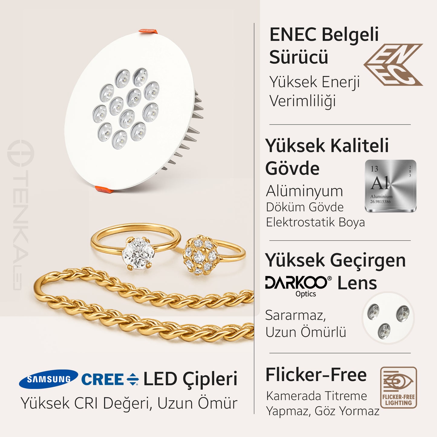 kuyumcu yuvarlak aydınlatma