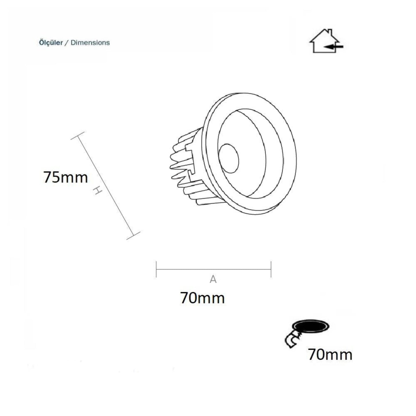 Sıva Altı Spot Aydınlatma COB LED 8W | TenkaLed