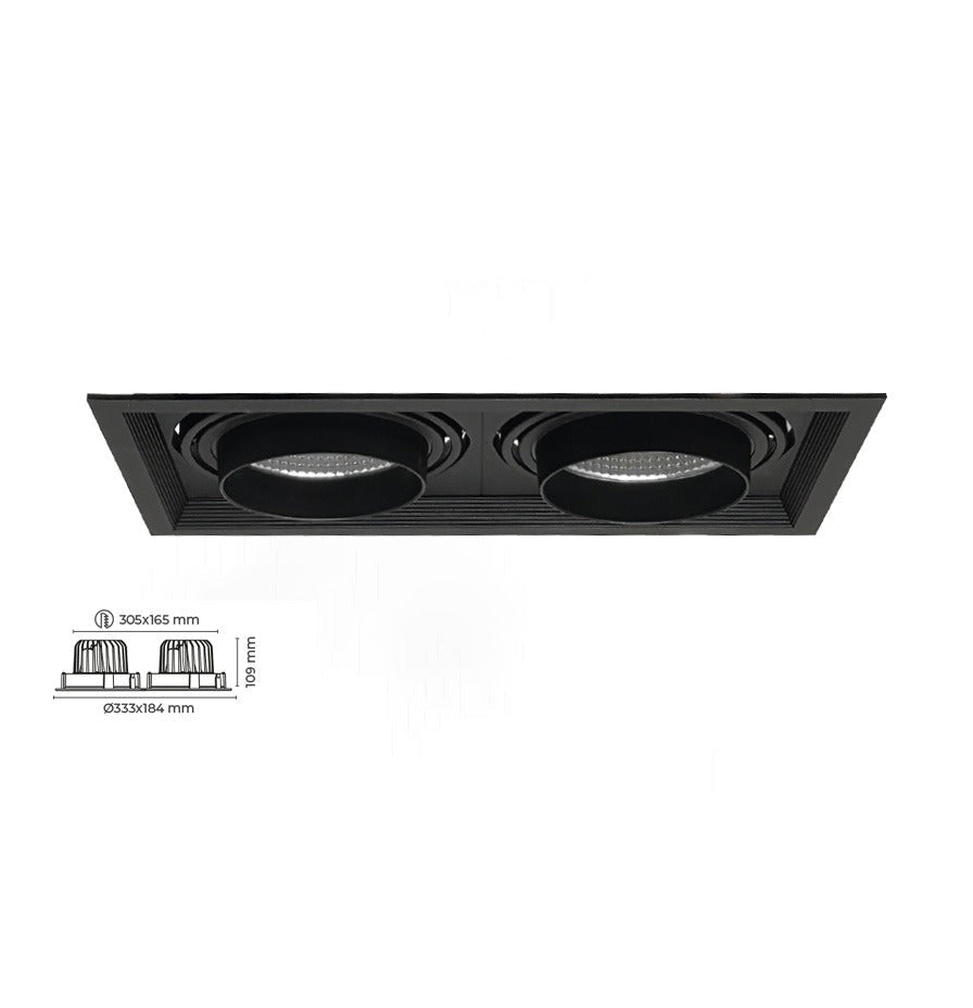 40W Sıva Altı İkili Yuvarlak Led Spot TEN2082