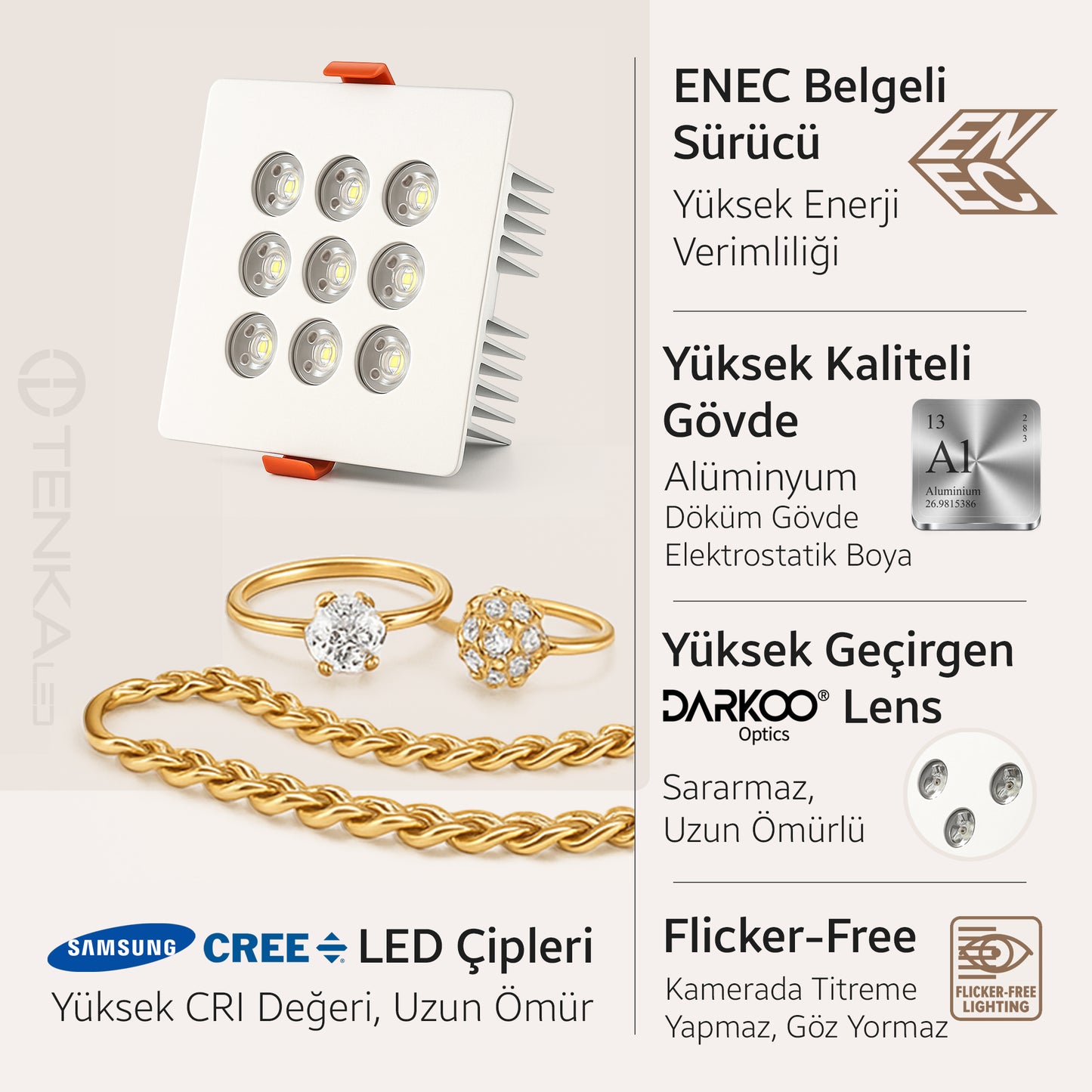 Kuyumcu Led Aydınlatma | 9 Ledli | Qalux-9