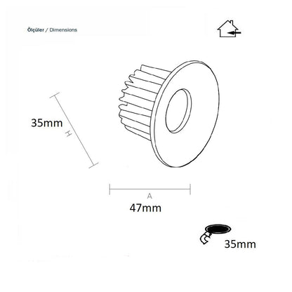 Sıva Altı Spot 47 mm | TenkaLed