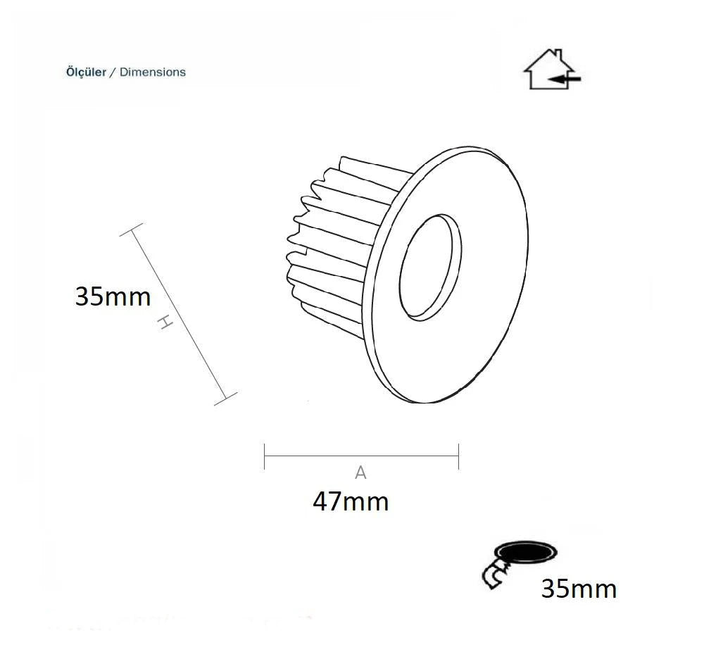 Sıva Altı Spot 47 mm | TenkaLed