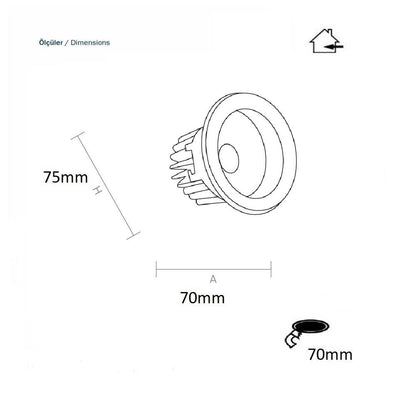 Sıva Altı Spot Aydınlatma COB LED 8W  | TenkaLed